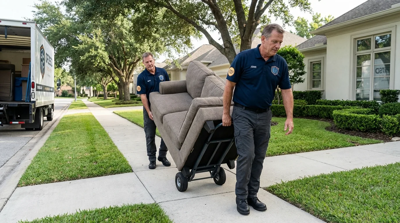 Local residential moving crew loading furniture in Mission Viejo, CA