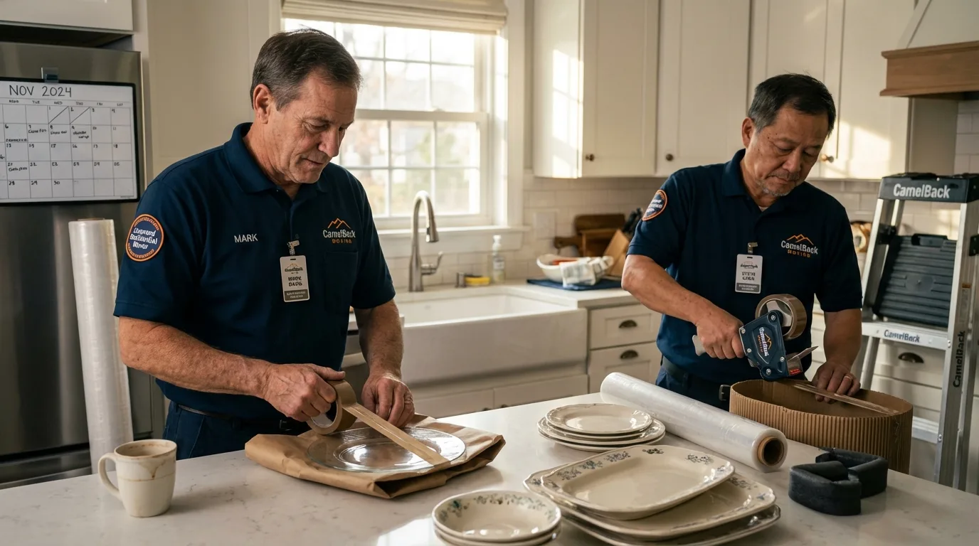 Professional crew packing kitchen dishware in Mission Viejo, CA
